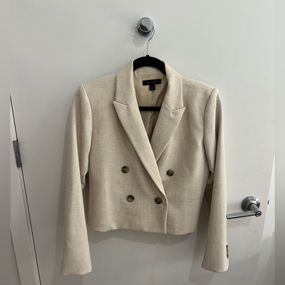 Ann Taylor Double Breasted Crop Blazer